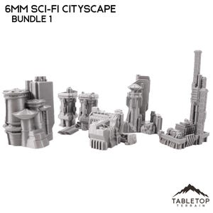 6mm Sci-Fi Cityscape Bundle 1 - 6mm 8mm Mech Wargames Tabletop Terrain Compatible with Small Scale Mech Wargames