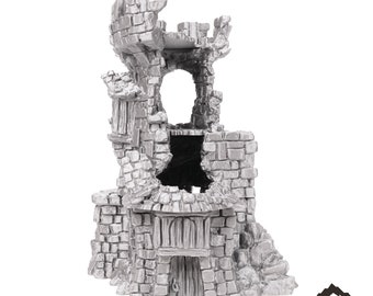 Ruined Tower - Hagglethorn Hollow - Fantasy Ruins - DND AoS Pathfinder Conquest Printable Scenery Tabletop Terrain Miniature Wargame