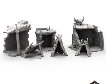 Orc Camp - Kingdom of Azragor - Tabletop Terrain High Fantasy DND 25mm 28mm Fellowship Middle Earth
