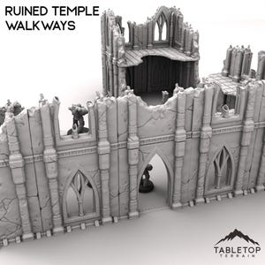 Ruined Temple Walkways - Tabletop Terrain Grimdark Gothic Miniature Wargame Sci-Fi 28mm 32mm