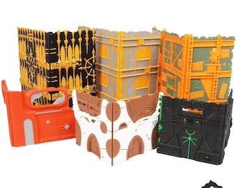 Foldable Multicolor WTC Compatible Terrain - Tabletop Terrain 11th Edition Competitive Tournament Set Imperialis Grimdark