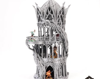 Tower Aeternus - Elven Building - Fantasy Terrain DND AoS Conquest Printable Scenery Miniature Wargame Tabletop Terrain