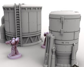 Silos – Tabletop-Gelände, düster-gotisch, Miniatur-Wargame, Sci-Fi, 28 mm, 32 mm