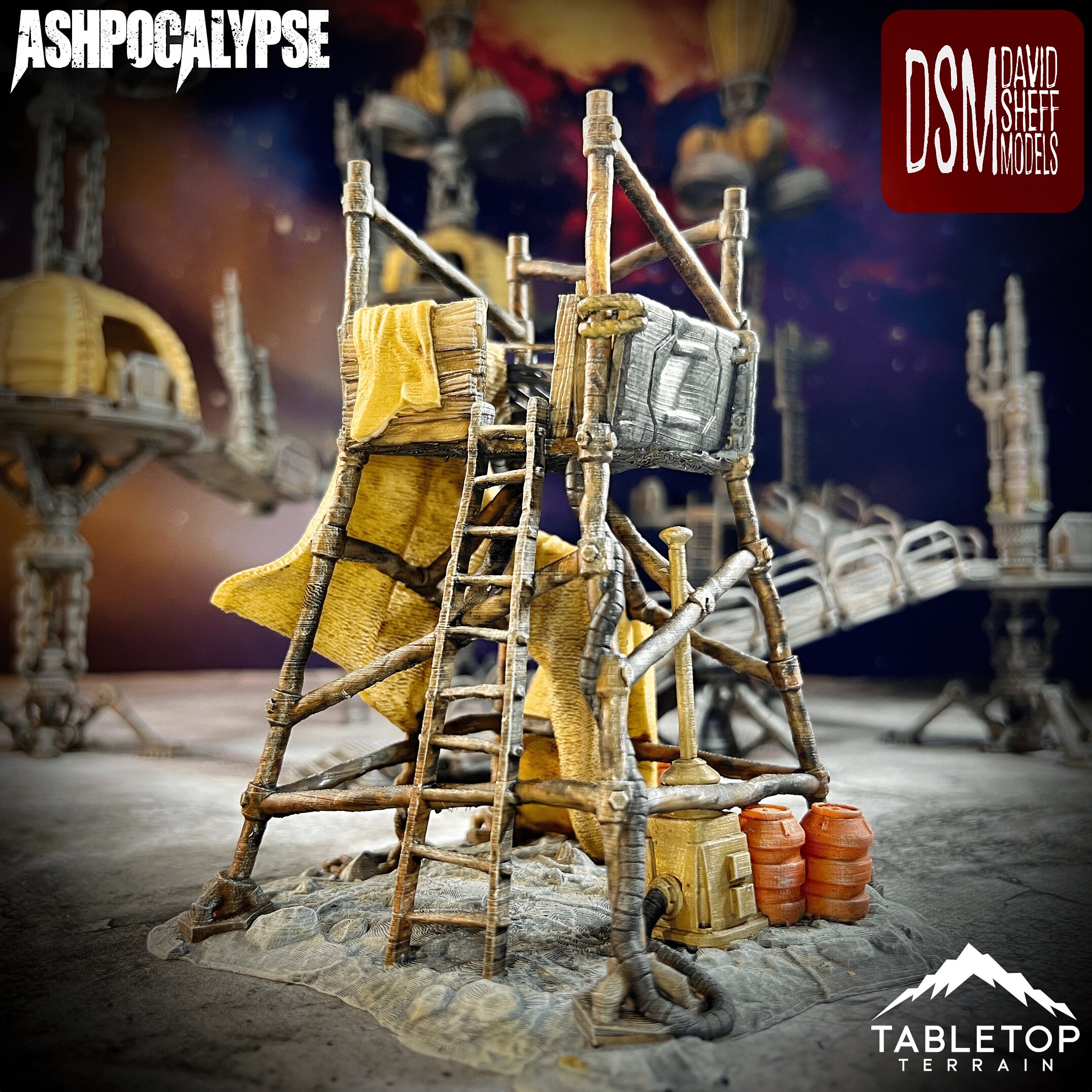 Ashpocalypse Sentry Tower - Post Apocalyptic Wargaming Tabletop Terrain ...