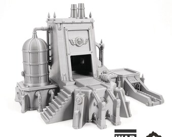 Fabrik & Lebensmittelverarbeitungssilo – Tabletop-Gelände, düster-gothisch, Miniatur-Wargame, Sci-Fi, 28 mm 32 mm