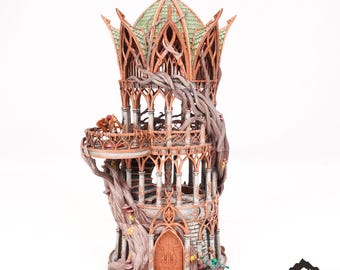 Tower Aeternus - Elven Building - Fantasy Terrain DND AoS Conquest Printable Scenery Miniature Wargame Tabletop Terrain