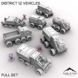 Distrikt 12 Fahrzeuge - Tabletop Terrain Grimdark Gothic Miniature Wargame Sci-Fi 28 mm 32 mm
