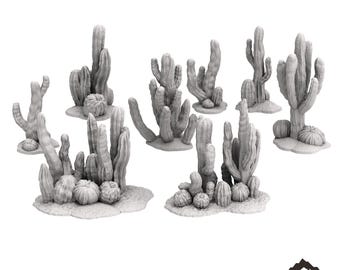 Cactus Scatter Set - Old Wild Western Rush - Wild West Terrain Wargaming RPG Exodus Western Rush 28mm 32mm