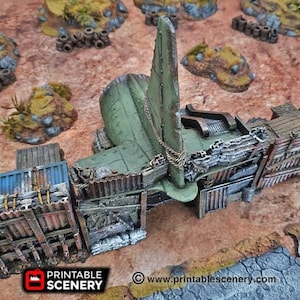 Cargo Plane Rampart Entrance - Apocalyptic Terrain - Gaslands Terrain Post-Apocalyptic Walking Dead Fallout Wasteland Warfare