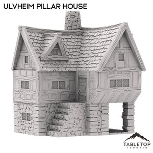 Ulvheim Pillar House - Fantasy Building - Tabletop Terrain Fantasy DND Miniature Roleplaying Wargame 28mm 32mm