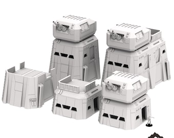 Plataformas de Defesa MK88 - Construtor de Base Imperial - Borda Externa de Terreno de Mesa Compatível com Star Wars Legion Shatterpoint
