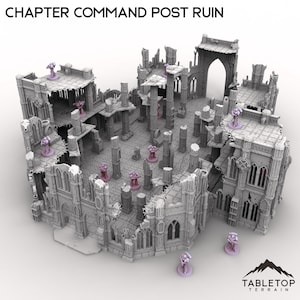 Chapter Command Post Ruin - Tabletop Terrain 10th Edition Competitive Tournament Set Imperialis Grimdark