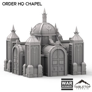 Tabletop Terrain Order HQ Chapel Wargame Terrain 3d printed 28mm Building Sci Fi Gothic Wargaming Scenery