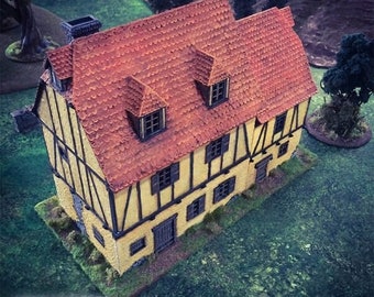 Medieval House - WWII Building - WWII Terrain Wargame Tabletop Terrain Compatible with Bolt Action