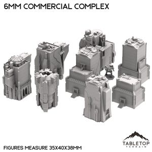 6mm Sci-Fi Commercial Complex Bundle 1 - 6mm 8mm Mech Wargames Tabletop Terrain Compatible with Small Scale Mech Wargames