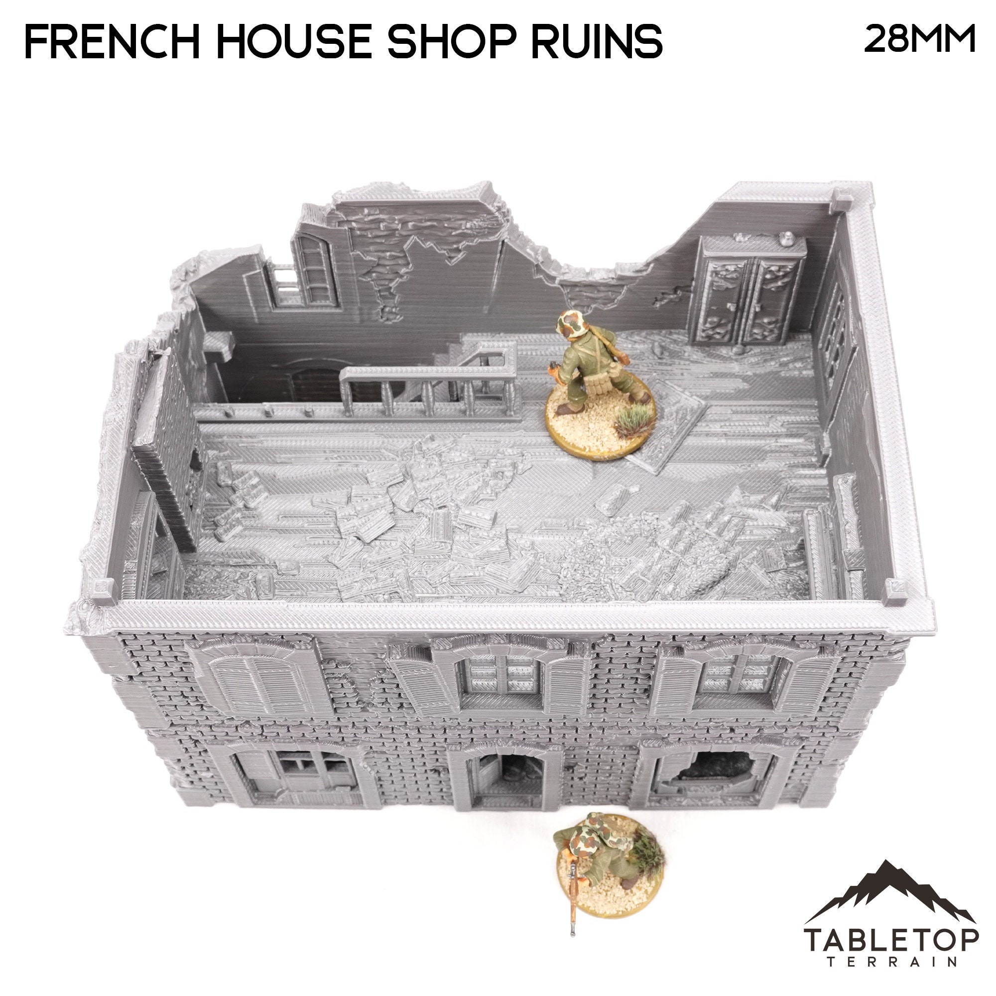 Case Francesi Distrutte In 28mm / 1:64 – Terreno Stampato 3D Per Wargame WWII, Edifici Da Tavolo