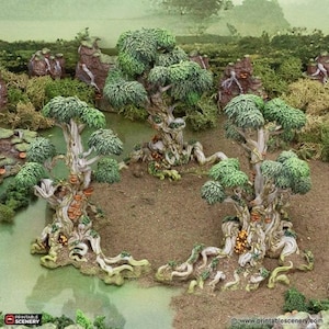 Wilderwood Circle - The Gloaming Swamp - Fantasy Terrain DND AoS Conquest Printable Scenery Wargame Tabletop Terrain