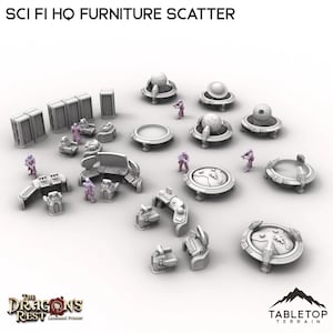 Sci Fi HQ Furniture Scatter - Tabletop Terrain Grimdark Gothic Miniature Wargame Sci-Fi 28mm 32mm