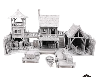 Piccolo molo di legno - DND AoS Pathfinder Conquest MiniatureLand Terreno da tavolo in miniatura Wargame 28 mm