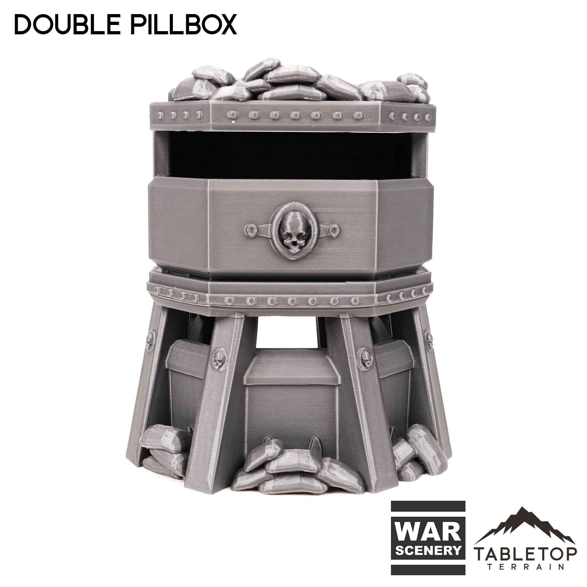 Tabletop Terrain Pillbox & Double Pillbox Wargame Terrain 3d printed 28mm Building Sci Fi Gothic Wargaming Scenery