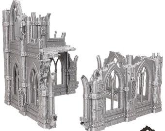 Ruin Set 1 - Tabletop Terrain - Grimdark Terrain -Gothic Terrain Miniature Wargame Terrain Sci-Fi Terrain  28mm Terrain 32mm