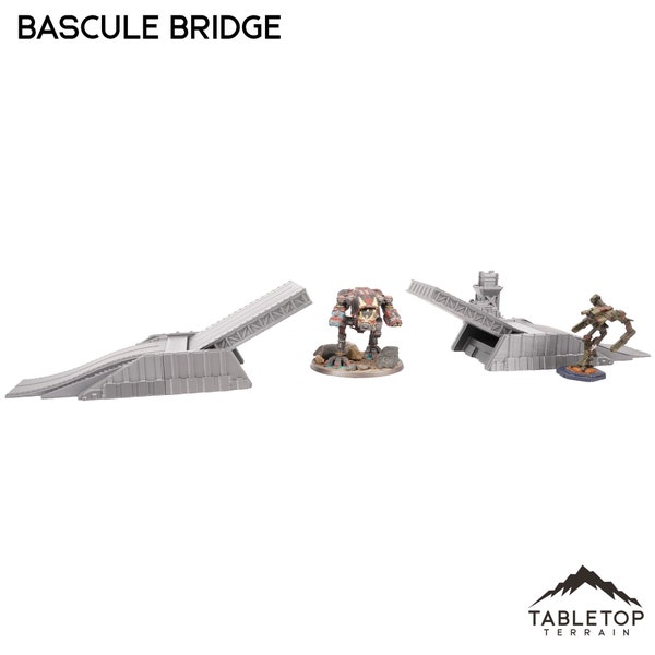 6mm Sci-Fi Bascule Bridge - Battletech Terrain MechWarrior Terrain Epic Tabletop Terrain Adeptus Titanicus Terrain Epic 40k Terrain
