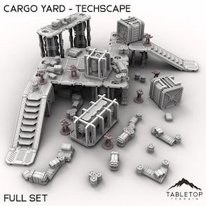 Cargo Yard - Techscape - Tabletop Terrain Grimdark Gothic Miniature Wargame Sci-Fi 28mm 32mm