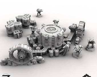 HEXTECH Power Plant - Powercomplex - Thunderhead Studio 6 mm Kompatibel mit Small Scale Mech Wargames