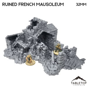 Ruined French Mausoleum - Country & King - Fantasy Historical Ruins - WWII Terrain Wargame Terrain Fantasy Terrain  Bolt Action