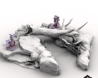 Gefallene Baumbrücke – Tabletop-Gelände für Fantasy-Rollenspiele, 28 mm/32 mm, kompatibel mit Dungeons & Dragons