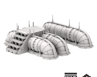Pipe Scatter Terrain - Futuristic City - Tabletop Terrain Outer Rim Compatible with Star Wars Legion Shatterpoint