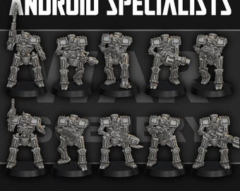 Chaos Android Specialists - Grimdark Minis by War Scenery for Tabletop Wargames