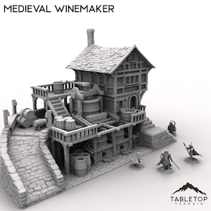 Medieval Winemaker - Tabletop Terrain Fantasy DND Miniature Roleplaying Wargame 28mm 32mm