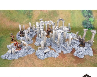 Ancient Ruins - Fantasy Scatter Terrain - Clorehaven Fantasy Terrain DND AoS Conquest Printable Scenery Miniature Wargame Tabletop Terrain