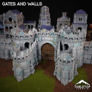 Gates and Walls - Kingdom of Tor Ithilas - Tabletop Terrain High Fantasy DND 25mm 28mm Fellowship Middle Earth
