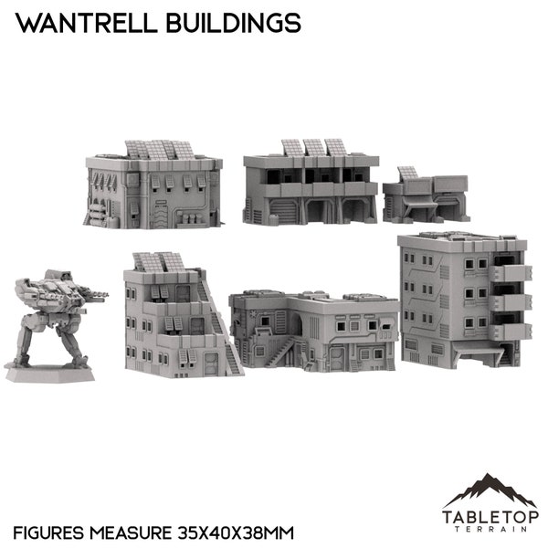 Ciudad Mecha Edificios Wantrell - Terreno Battletech Terreno MechWarrior Terreno épico de mesa Terreno Adeptus Titanicus Terreno épico 40k