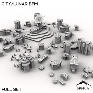 HEXTECH City/Lunar BFM - City Map Pack - Thunderhead Studio 6 mm compatibel met kleinschalige mecha-wargames