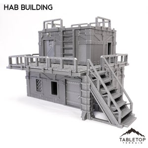 Tabletop Terrain Hab Building - Grimdark UnderNidus Building Wargame Terrain 3d printed 28mm Building Sci Fi Gothic Wargaming Scenery