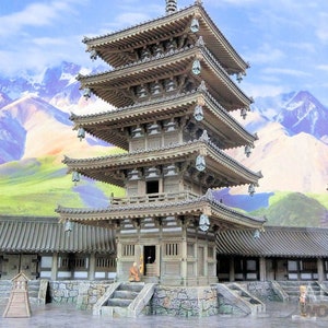 Pagoda del Tempio dei Samurai - Terreno in miniatura della Prova d&#39;Onore in Giappone