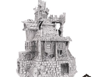 Ruined Chieftains Hall - Hagglethorn Hollow - Fantasy Ruins - DND AoS Pathfinder Conquest Printable Scenery Tabletop Terrain