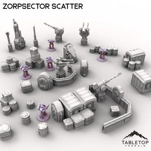 Zorpsector Scatter - Bordterräng Grimdark Gotisk Miniatyr Krigsspel Sci-Fi 28 mm 32 mm