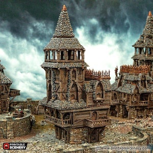 City Watch Headquarters - Tabletop Terrain Fantasy DND Miniature Roleplaying Wargame 28mm 32mm
