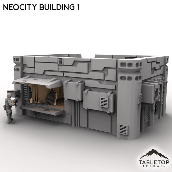 NeoCity Building 1 - Cyberpunk Futuristic Tabletop Terrain