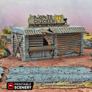 Fastfood Franchise - Apocalyptic Building - Gaslands Terrain Post-Apocalyptic Walking Dead Fallout Wasteland Warfare Tabletop Terrain