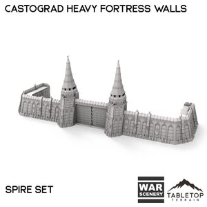 Castograd Heavy Fortress Walls - Tabletop Terrain Grimdark Gothic Miniature Wargame Sci-Fi 28mm 32mm