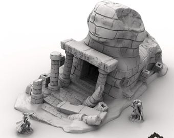 Abandoned Desert Tomb - Tabletop Terrain Fantasy DND Miniature Roleplaying Wargame 28mm 32mm