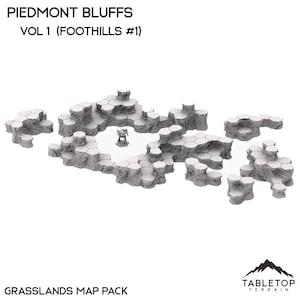 HEXTECH Piedmont Bluffs Map Hill-set - 6 mm - Thunderhead Studio 6 mm compatibel met kleinschalige mecha-wargames