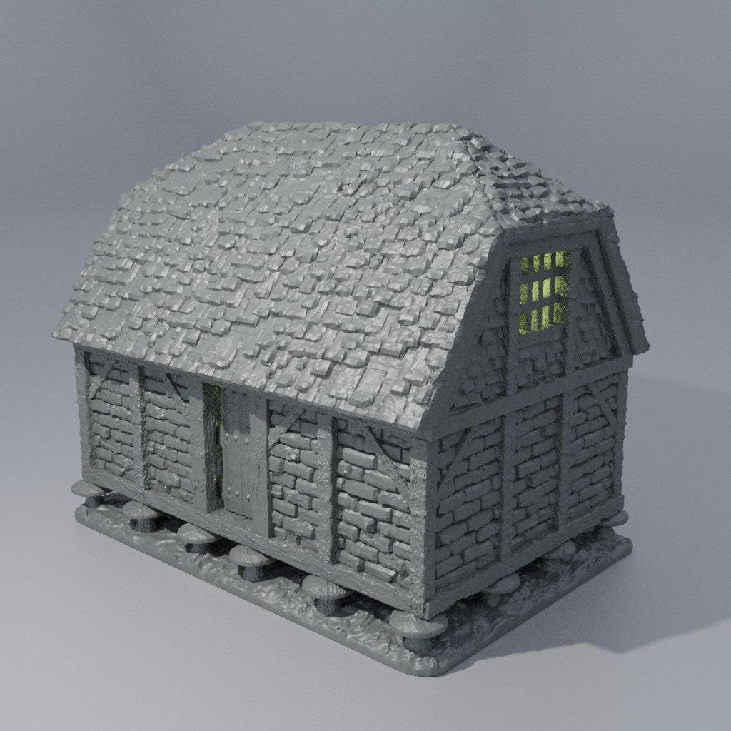 Medieval Granary - DND AoS Pathfinder Conquest MiniatureLand Tabletop Terrain Miniature Wargame 28mm 15mm Medieval Terrain Warehouse Storage