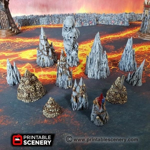 Tormented Scatter - Demon Fantasy Scatter Terrain -  DND AoS Sci-Fi Terrain Printable Scenery Wargame Tabletop Terrain Chaos Terrain