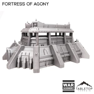 Tabletop Terrain Fortress of Agony Wargame Terrain 3d printed 28mm Building Sci Fi Gothic Wargaming Scenery